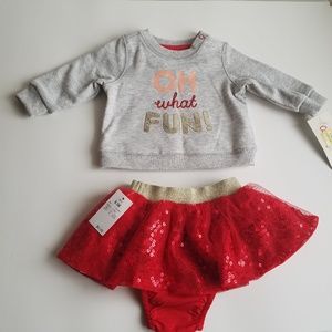 Cat & Jack Baby Infant Long Sleeve Skirt Set